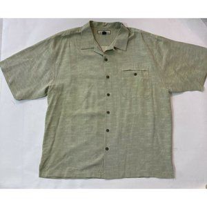 Tommy Bahama 100% Silk Hawaiian Green Shirt Men's Size XL
